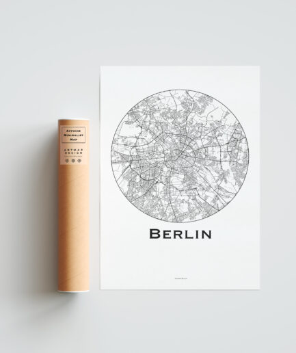 Affiche Poster Berlin Allemagne Minimalist Map