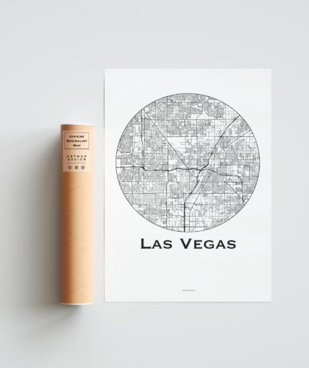 Affiche Poster Las Vegas USA Minimalist Map