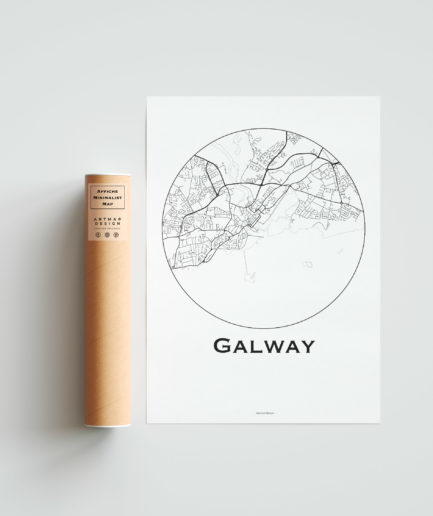 Affiche Poster Galway Irlande Minimalist Map